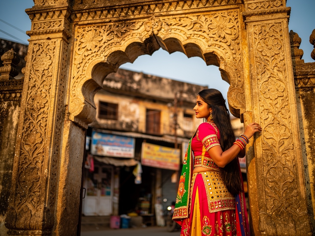 Marda Darwaja historic ornate stone archway gate in Nadiad with intricate carvings